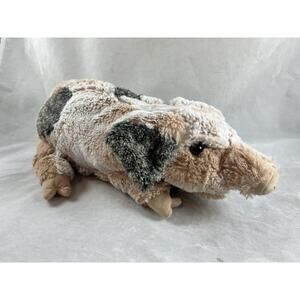 Folkmanis Grunting Pig Hand Puppet 14" Spotted Beige Stuffed Barnyard Animal
